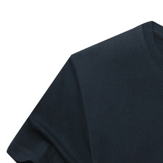 吉普 JEEP短袖t恤男2020夏季潮款圆领印花男休闲舒适透气短袖男士上衣 TX1289362 黑色 M
