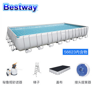 Bestway百适乐 加大型支架成人游泳池 非充气956x488x132cm儿童家庭式（坚韧三层夹网）56623