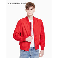 CK Jeans 2020春夏款男装 棒球领刺绣Logo休闲单夹克J314089 XA9-红色 L