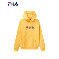 FILA 斐乐官方情侣连帽卫衣男女2020秋冬季新款LOGO印花长袖潮流上衣 稻黄色-YE 170/92A/M