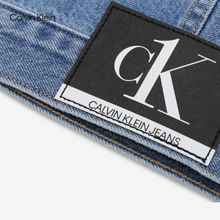 CK JEANS 2020秋冬款 女装纯棉撞色LOGO时尚牛仔外套 J216204 1A4-蓝色 S