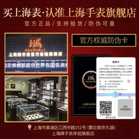 上海牌 SHANGHAI牌 手表全自动机械男18K真金65周年纪念金表镶钻红点指针 X933国表 银盘皮带款