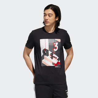 阿迪达斯官方 adidas neo M CS RIS TEE SS 男子短袖上衣EJ7064 黑色/白 A/2XL(185/108A)