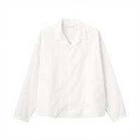 無印良品  無印良品 MUJI Labo系列 男女款长袖衬衫 BFC16A0A 米白色 L-XL