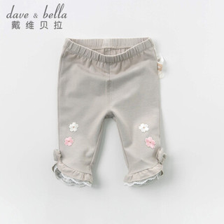 davebella戴维贝拉2020秋装新款儿童女童裤子 婴儿宝宝打底裤长裤 灰色 110cm（建议身高100-110cm）
