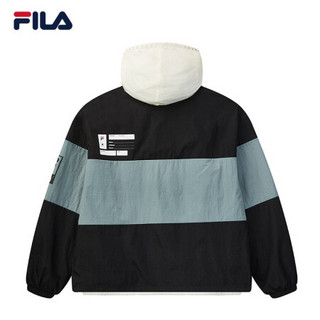 FILA x MIHARA 斐乐 蔡徐坤力荐 2020新款梭织拼接撞色连帽外套男 黑色拼接-BK 170/92A/M