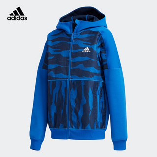 阿迪达斯官网 adidas YB REV KNIT JK大童装训练梭织夹克 DW4067 蓝/学院藏青蓝 140CM