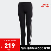 阿迪达斯官网adidas 三叶草 LOCK UP TIGHTS大童装运动紧身裤FM5686 黑色/白 152CM