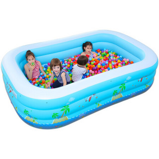 诺澳 婴儿童充气游泳池家用 超大号型海洋球池成年人戏水池 宝宝洗澡桶浴盆 2米印花三环泡泡底 豪华套餐