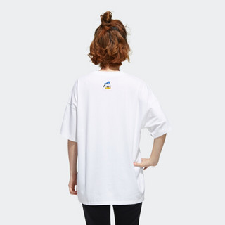 阿迪达斯官网 adidas neo Disney唐老鸭女装运动短袖GJ5654 白/清澈粉 A/2XL(175/100A)