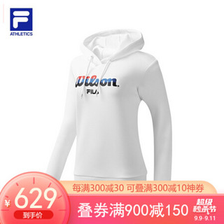 FILA x Wilson联名 斐乐官方连帽卫衣女子2020秋季新款时尚运动长袖女子上装 玉石白-WT 170/88A/L