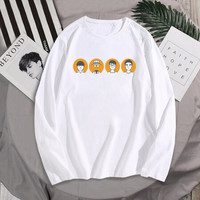 南极人 男士长袖T恤男春秋长袖圆领精梳棉套头汗衫 宽松潮流印花打底衫 神秘四侠 白色XL