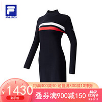 FILA ATHLETICS斐乐官方女子连衣裙2020冬季新款优雅高尔夫连衣裙 传奇蓝-NV 160/80A/S