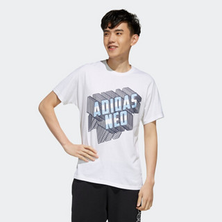 阿迪达斯官方 adidas neo M CS BRNDD GR T男子短袖上衣EI4524 白/亮光黄 蓝 A/S(175/92A)