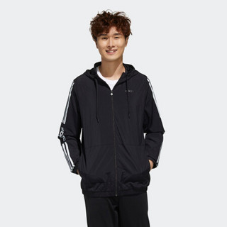 阿迪达斯官网 adidas neo M ESNTL 3S WB 男装运动外套FP7394 黑色/白 A/2XL(185/108A)