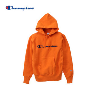 Champion冠军REVERSE WEAVE 草字LOGO连帽卫衣男 橙色 XL