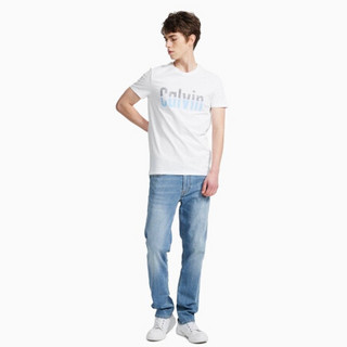 CK Jeans 2020春夏款男装 撞色LOGO圆领短袖T恤J315048 YAF-白色 S