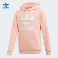 阿迪达斯官网 adidas 三叶草TREFOIL HOODIE大童装卫衣 EJ3248 亮光粉/白 152CM