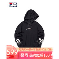 FILA FUSION 斐乐 女子连帽卫衣 2020秋季新款时尚运动潮流女装 深黑-BK 155/76A/XS