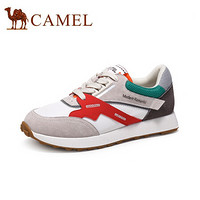 骆驼（CAMEL） 女鞋 透气百搭网红撞色反光设计跑步鞋 A03503653 凤冠红 39