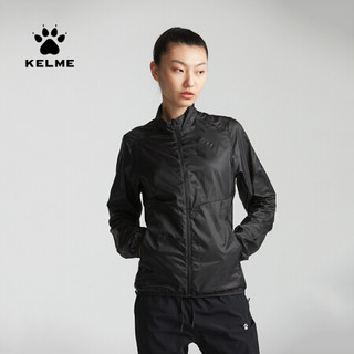 KELME/卡尔美  20秋冬新款女子外套梭织皮肤衣短款透气防风薄外套 黑色 S/155