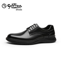 金利来（goldlion）男鞋都市轻质柔软德比鞋系带耐穿正装鞋皮鞋男52003038501A-黑色-42码