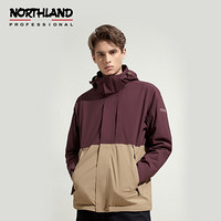 诺诗兰（NORTHLAND）男士冲锋衣三合一户外保暖防风登山服两件套 咖褐色/大地灰色 185