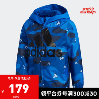 阿迪达斯官方 adidas LK AOP WBKR 小童训练梭织夹克EH3956 学院藏青蓝/白 140CM