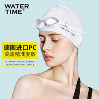 蛙咚近视泳镜防水防雾高清游泳眼镜男女带有度数大框游泳镜装备 沉静黑镜帽套装 平光无度数