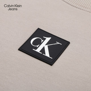 【CK ONE】CK JEANS 2020秋冬新款 男装纯棉撞色LOGO卫衣 J318119 PFT-棕色 L