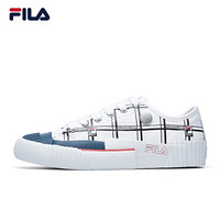 FILA × MIHARA 斐乐蔡徐坤力荐帆布鞋2020新款休闲板鞋女鞋 斐乐白/水手蓝-WB 35.5