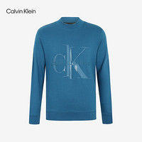 CK JEANS 2020秋冬款 男装层叠反光刺绣LOGO长袖卫衣 J316508 CZ8-蓝色 XL