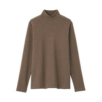 無印良品  無印良品 MUJI 女士高领长袖T恤 W9AB863 棕色 XS