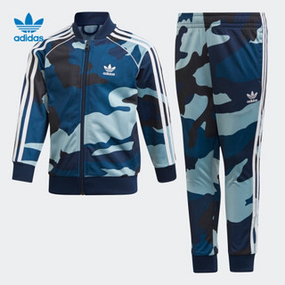 阿迪达斯官网 adidas 三叶草 CAMO SST 小童装运动套装DW3845 多色/白 多色/白 110CM