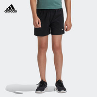 阿迪达斯官网 adidas YB E PLN CH SH 大童装训练运动短裤DV1768 黑色/白 116CM