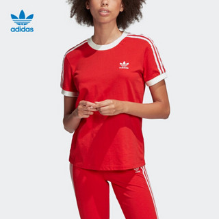 阿迪达斯官网adidas 三叶草 女装运动短袖T恤FM3318 FM3320FM3322 亮粉红荧光/白 32(165/76A)