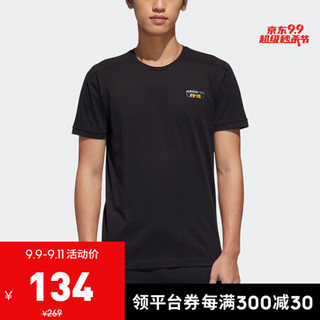 阿迪达斯官网 adidas neo M GK TEE3 男装运动短袖T恤GK1481 黑色 A/2XL(185/108A)