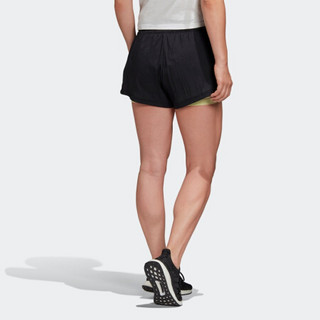 阿迪达斯官网 adidas W 2in1 Short 女装运动型格短裤FI6714 黑色/浅黄 A/M(165/72A)