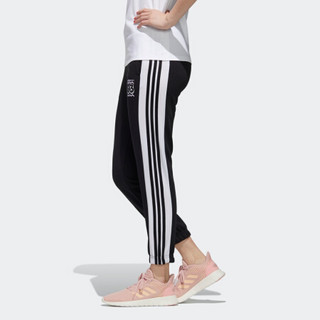 阿迪达斯官网 adidas neo W FAV TP 1 女装秋季运动裤GJ5332 黑色/浅紫 A/S(160/68A)