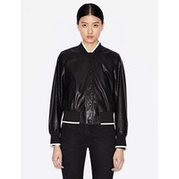 阿玛尼（ARMANI EXCHANGE）女士短款时尚夹克上衣外套3HYB38-YNWFZ Black M