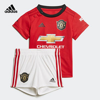 阿迪达斯官网 adidas MUFC H BABY婴童装足球曼联主场运动套装 DX8949 天然红 白 68CM