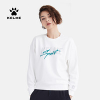 KELME/卡尔美秋冬圆领休闲运动卫衣套头宽松百搭上衣女潮36932009 白色 S/155