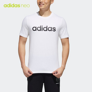 阿迪达斯官网adidas neo M ESNTL LOGO T男装运动短袖T恤GJ8916 白/黑色 A/3XL(190/112A)