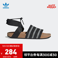 阿迪达斯官网 三叶草 ADILETTE ANKLE WRAP W女子运动凉拖鞋EG3850 黑色 39(240mm)