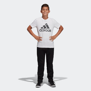 阿迪达斯官网 adidas YB ID TEE大童装训练短袖T恤 ED6399 白/五度灰 110CM
