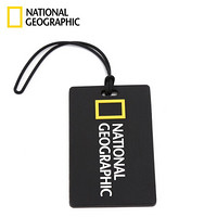 国家地理National Geographic挂牌吊牌可挂双肩包书包拉杆箱硅胶材质 黑色
