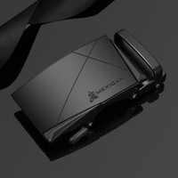 稻草人(MEXICAN) 男士皮带扣头休闲裤带自动扣腰带带身配件MMKT01180510HW32A黑铬色