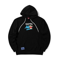 Kappa卡帕蜡笔小新联名套头帽衫2020新款春秋情侣男女运动卫衣休闲外套K0AZ2MT81D 黑色-990 S