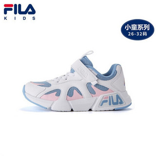 FILA（斐乐）童鞋男童女童复古跑鞋2020年夏季新款小童鞋子儿童运动鞋 集团白/玫瑰粉-WP-女 27码/内长16.5cm