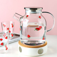 KAWASIMAYA 川岛屋 可爱草莓冷水壶凉开水壶家用玻璃耐高温凉茶壶大容量凉水杯 陶瓷茶炉
